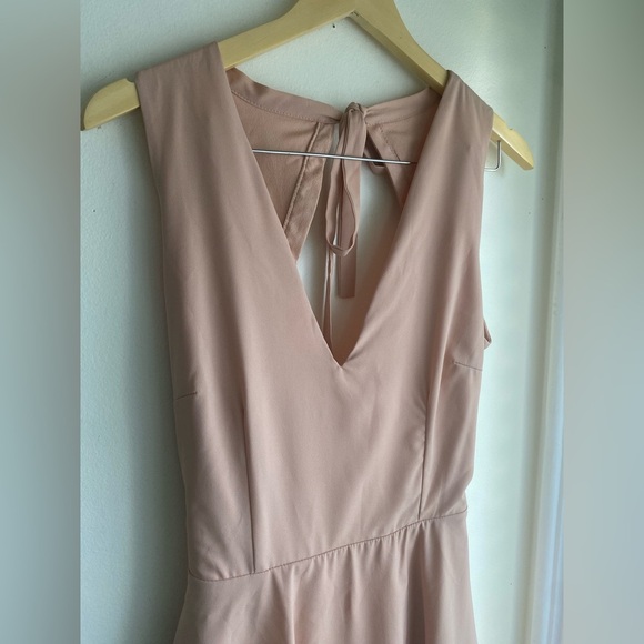 NWT Tobi Andie Blush Pink Pastel Peach Mini Skater Open Cutout Back Dress Large - Picture 7 of 15
